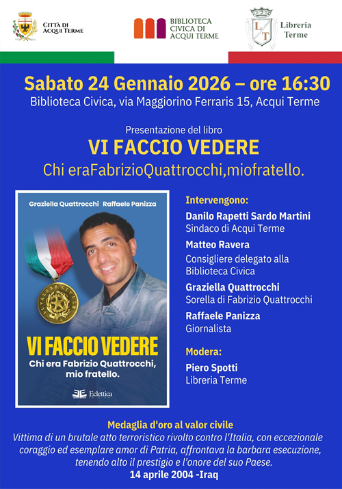 Presentazione del libro Vi faccio vedere – Chi era Fabrizio Quattrocchi, mio fratello.