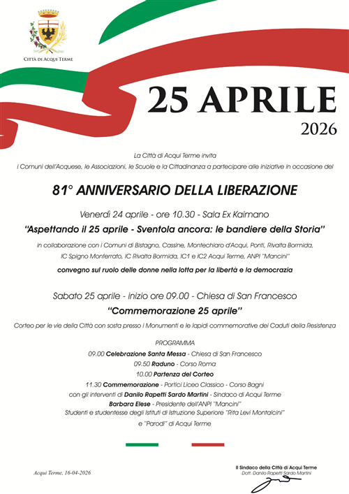 Acqui Terme celebra il 25 Aprile